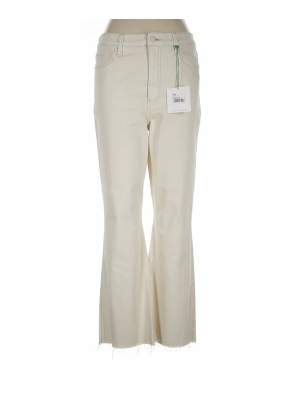 Pistola Lennon Jeans Size 32 NWT Sand Stone High Rise Cropped Bootcut Raw Hem